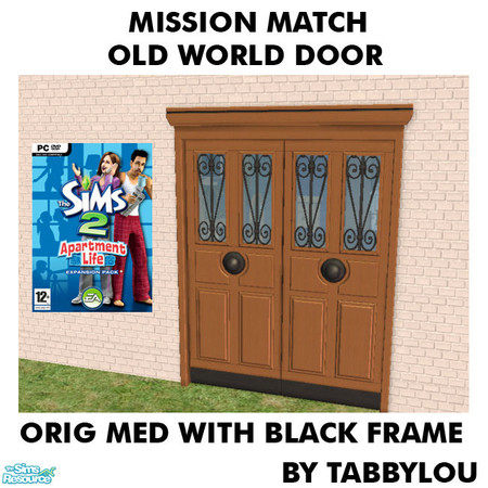 Sims 2 — TL - MM OldWorldDoorFrame OrigMediumBlkWd by TabbyLou — Maxis Orig Medium with Black trim at top Recolor of the