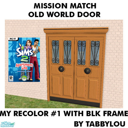 Sims 2 — TL - MM OldWorldDoorFrame Redolor01BlkWd by TabbyLou — My Recolor #1 with Black trim at top Recolor of the Old