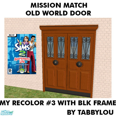 Sims 2 — TL - MM OldWorldDoorFrame Redolor03BlkWd by TabbyLou — My Recolor #3 with Black trim at top Recolor of the Old