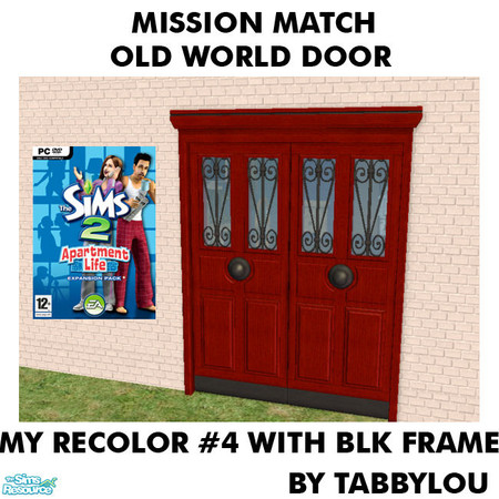Sims 2 — TL - MM OldWorldDoorFrame Redolor04BlkWd by TabbyLou — My Recolor #4 with Black trim at top Recolor of the Old