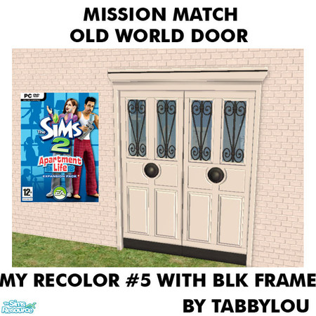 Sims 2 — TL - MM OldWorldDoorFrame Redolor05BlkWd by TabbyLou — My Recolor #5 with Black trim at top Recolor of the Old