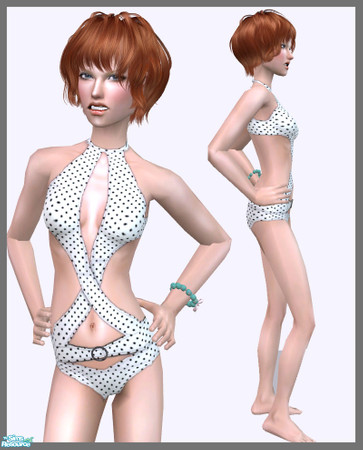 Sims 2 — Summertime - Swimsuits for Teens - White by simal10 — 1 new mesh and recolors. This mesh has Bloom\'s sexy