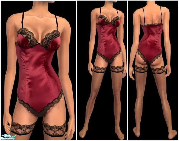 Sims 2 — JPayafundies26 - red by juttaponath — Velvet lace underwear for adults and young adults. No mesh or expansion