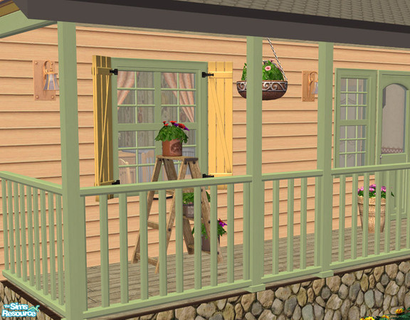 Sims 2 — Lakeside Porch Railing - Green by Shakeshaft — Part of a set of New Fences, Gates and Porch Railings to match