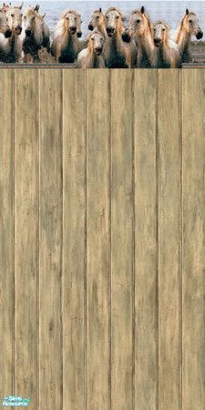 Sims 2 — Rustic Wood Panel Set II -Horses Grey Wood by drewsoltesz — Three different rustic wood panels with country