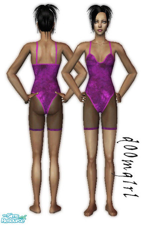 Sims 2 — Leotard - Collection - Purple by d00mg1rl — Purple leotards for your Sims to work out in.