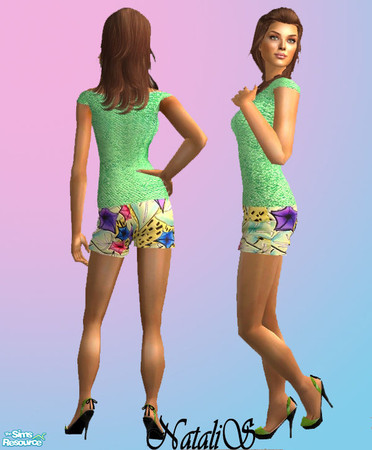 Sims 2 — NS Enrico Coveri inspired set-item4. by Natalis — Bright and colourful recolors for summer party.