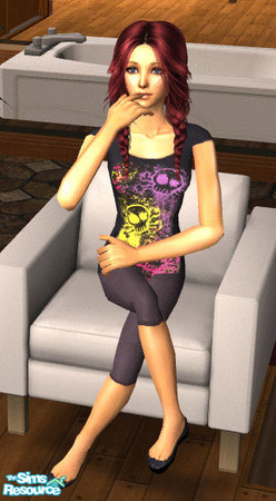 Sims 2 — Skull Outfit by da_sweet_alex — Everyday Outfit for Female Teens^^ No mesh required ;)