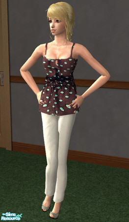 Sims 2 — Dotted Outfit by da_sweet_alex — Everyday Outfit for Adults^^ Need Mesh from Liana Sims 2 !