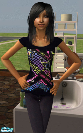 Sims 2 — LOVE Graphic Outfit by da_sweet_alex — Everyday Outfit for Female Teens^^ No mesh required ;)