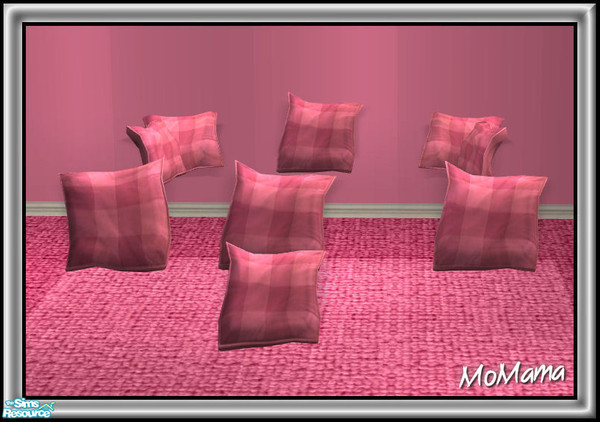Sims 2 — NK Floppy Cushions Plaid Pink by MoMama — Floppy Cushions are really evident when they are in a bright pink