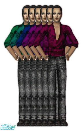 Sims 2 — Open Shirt - Collection by d00mg1rl — A re-design of Maxis based open shirt design in 6 colours. Lacey shirt,