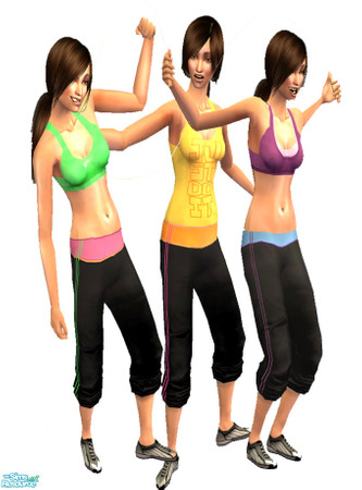 Sims 2 — FA Gym Set B by agaliha5 — A set of workout clothes for your female adult sims. The set uses confide\'s mesh and