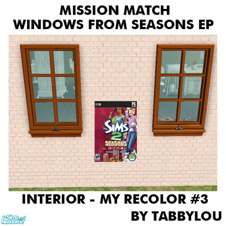 Sims 2 — TL - MM JustVisiting+TruthDividerWinFrameInt Recolor03Wd by TabbyLou — My Recolor #3 Wood Interior Frame Recolor