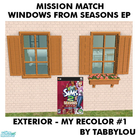 Sims 2 — TL - MM JustVisiting+TruthDividerWinFrameExt Recolor01Wd by TabbyLou — My Recolor #1 Wood Exterior Frame Recolor