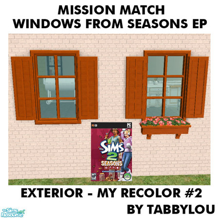 Sims 2 — TL - MM JustVisiting+TruthDividerWinFrameExt Recolor02Wd by TabbyLou — My Recolor #2 Wood Exterior Frame Recolor