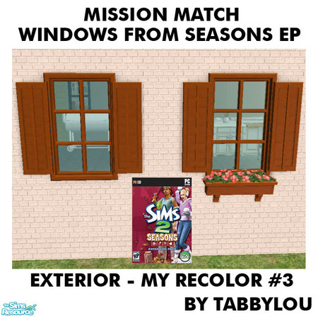 Sims 2 — TL - MM JustVisiting+TruthDividerWinFrameExt Recolor03Wd by TabbyLou — My Recolor #3 Wood Exterior Frame Recolor