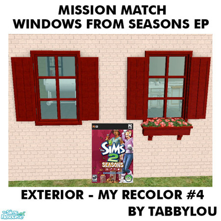 Sims 2 — TL - MM JustVisiting+TruthDividerWinFrameExt Recolor04Wd by TabbyLou — My Recolor #4 Wood Exterior Frame Recolor