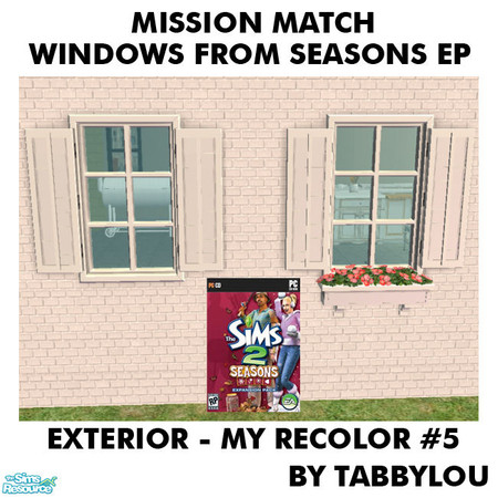Sims 2 — TL - MM JustVisiting+TruthDividerWinFrameExt Recolor05Wd by TabbyLou — My Recolor #5 Wood Exterior Frame Recolor