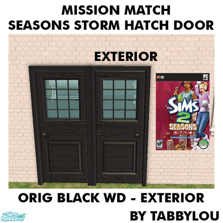 Sims 2 — TL - MM StormHatchDoorFrameExt OrigBlackWd by TabbyLou — Maxis Original Black Wood Exterior Door Frame Recolor