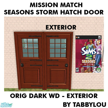 Sims 2 — TL - MM StormHatchDoorFrameExt OrigDarkWd by TabbyLou — Maxis Original Black Wood Exterior Door Frame Recolor of