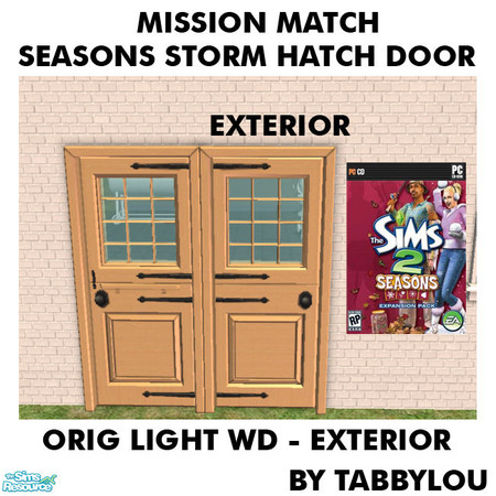Sims 2 — TL - MM StormHatchDoorFrameExt OrigLightWd by TabbyLou — Maxis Original Light Wood Exterior Door Frame Recolor