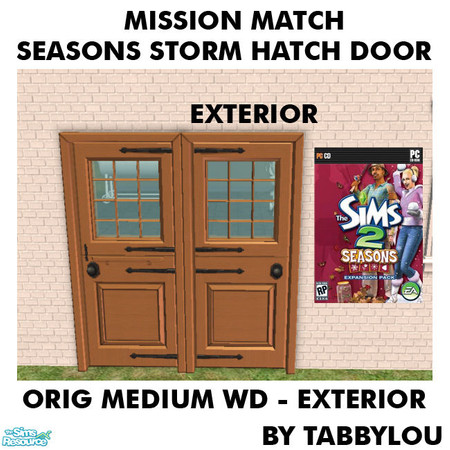 Sims 2 — TL - MM StormHatchDoorFrameExt OrigMediumWd by TabbyLou — Maxis Original Medium Wood Exterior Door Frame Recolor