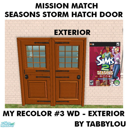 Sims 2 — TL - MM StormHatchDoorFrameExt Recolor03Wd by TabbyLou — My Recolor #3 Wood Exterior Door Frame Recolor of the