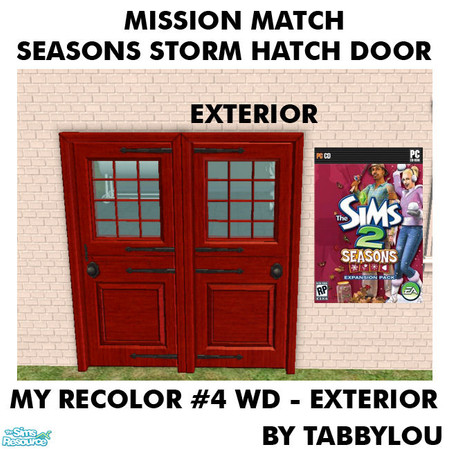 Sims 2 — TL - MM StormHatchDoorFrameExt Recolor04Wd by TabbyLou — My Recolor #4 Wood Exterior Door Frame Recolor of the