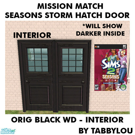 Sims 2 — TL - MM StormHatchDoorFrameInt OrigBlackWd by TabbyLou — Maxis Original Black Interior Door Frame Recolor of the