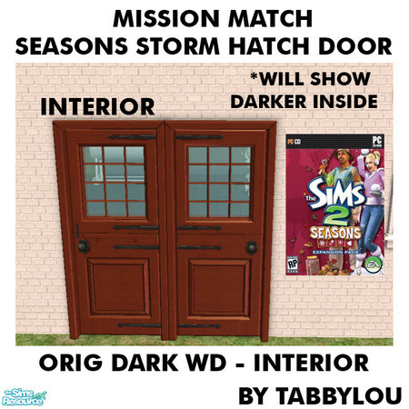 Sims 2 — TL - MM StormHatchDoorFrameInt OrigDarkWd by TabbyLou — Maxis Original Dark Interior Door Frame Recolor of the