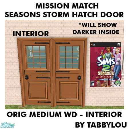 Sims 2 — TL - MM StormHatchDoorFrameInt OrigMediumWd by TabbyLou — Maxis Original Medium Interior Door Frame Recolor of