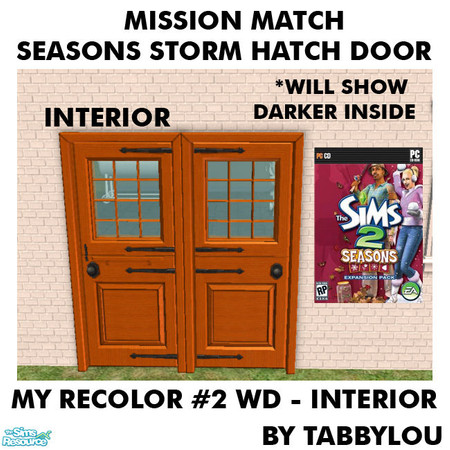Sims 2 — TL - MM StormHatchDoorFrameInt Recolor02Wd by TabbyLou — My Recolor #2 Interior Door Frame Recolor of the Storm