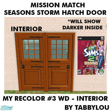 Sims 2 — TL - MM StormHatchDoorFrameInt Recolor03Wd by TabbyLou — My Recolor #3 Interior Door Frame Recolor of the Storm