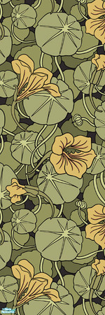 Sims 2 — Laura Simly Vines & Flowers Living Room - Nasturtium Walls by debs913 — Large floral design of nasturtium
