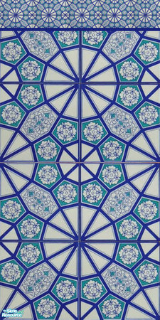 Sims 2 — Moroccan Wall and Floor Set - Blue Wall Tiles 2 by Gumby_Girl — Set of three Moroccan themed tiled walls with