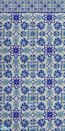 Sims 2 — Moroccan Wall and Floor Set - Blue Wall Tiles 1 by Gumby_Girl — Set of three Moroccan themed tiled walls with