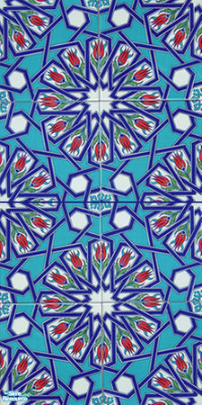 Sims 2 — Exotic Wall and Floor Tile Set - Exotic Wall Tile 3 by Gumby_Girl — Set of three Moroccan themed tiled walls