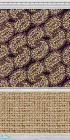 Sims 2 — Light Wicker Wallpaper with Paisley by BlackGarden — A light wicker wall with a retro paisley wallpaper. Matches