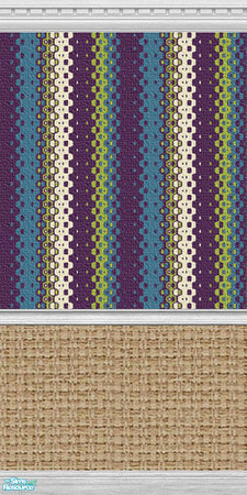 Sims 2 — Light Wicker Wall with Stripes by BlackGarden — A light wicker wall with striped wallpaper. Matches the fabric