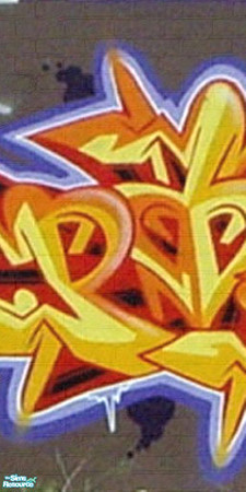 Sims 2 — MRC Urban Art Wall 1 - panel 2 by MidnightRose — Sim teens are going crazy with the spray cans! Lucky for them