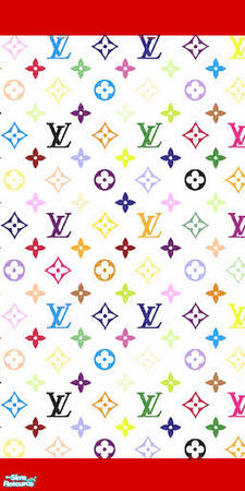 Mod The Sims - White Rainbow Louis Vuitton Wallpaper with Crown and Kick  Molding