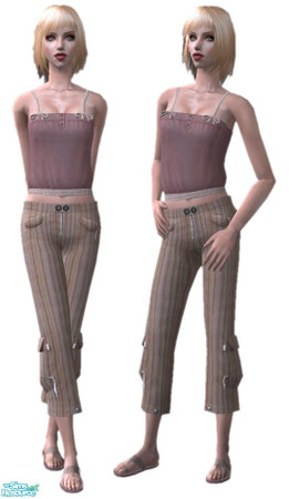 Sims 2 — Capri Set - Pink by Grizzelda — Casual outfit for your sims! Pregnant, fat, fit state. Will work for your Adult,