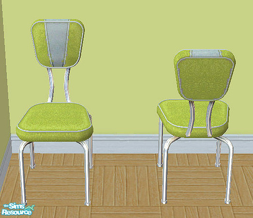 Sims 2 — Laura Simly Retro Kitchen Dining Chair - Sunny Yellow by debs913 — Authentic chrome kitchen dining chair with