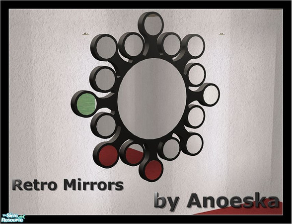 Sims 2 — Retro Mirror Large by AnoeskaB — Large design retro mirror.