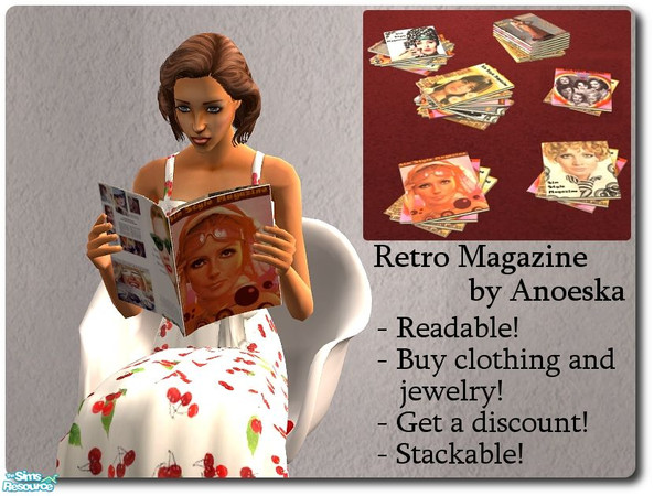 Sims 2 — Retro Magazine Recolor 3 by AnoeskaB — Readable retro magazine with extra\'s! Give your sims the ease of