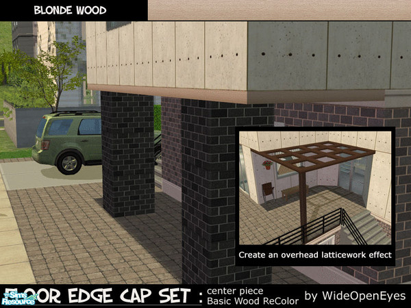 Sims 2 — Floor Edge Cap - Blonde Wood Center by wideopeneyes — This is a recolor of the Basic floor edge cap. This is the