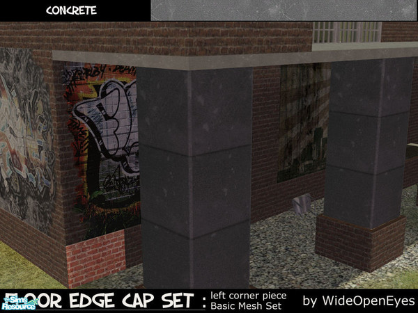 Sims 2 — Floor Edge Cap - Basic Left by wideopeneyes — This is a chunky version of a floor edge skin in a Basic