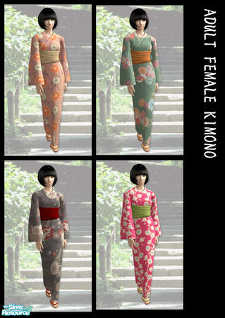 The Sims Resource - Adult female Kimono set