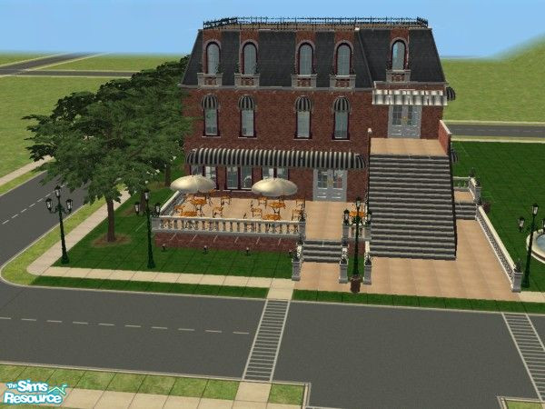 Sims 2 — Hotel Middle park by sheathan — This is my first community lot. it\'s included a restaurant, hotel,fashion\'shop